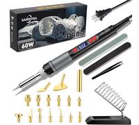 Kit di strumenti per stampante 3D 21 in 1, kit di saldatori digitali regolabili LCD da 60 W, accessori termostatici per la stampa della temperatura con dado fusione a caldo in ottone e testa