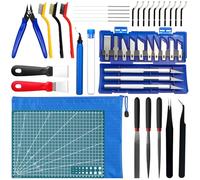 Kit di Strumenti per Stampante 3D 42 Pezzi Accessori per Stampante 3D Strumenti di Stampa 3D con Pulizia Ugelli Sbavatore di Attrezzi Pinza da Taglio Diagonale Pinzette Incisione Tappetino da Taglio