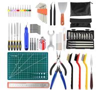 Kit di Strumenti per Stampante 3D, 75 Pezzi Accessori per Stampante 3D con Pulizia Ugelli, Strumento di Levigatura e Smontaggio, Taglierina per Tubi, Pinze, Raschietto, Tappetino da Taglio etc