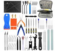 Kit di Strumenti per Stampante 3D,91 Pezzi Accessori per Stampante 3D con Pulizia Ugelli,Strumento di Sbavatura,Utensili di Rimozione,Pinze,Pinzette