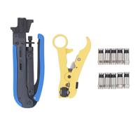 Kit di strumento Crimper Coax Cavo di compressione Stripping Strumento Stripper Stripper 10pc Connettore per TV satellitare