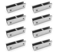 Kit di supporti per ringhiera vetro-vetro, 8 pezzi, in acciaio inox 304, con cuscinetti antivibrazione, a prova di acqua salata, per recinzioni senza telaio/terrazza piscina/balaustra