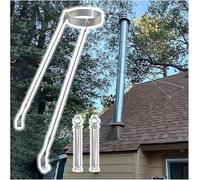 Kit di Supporto esteso in Acciaio Inox per canne fumarie di stufe a Legna, Supporto Universale per pareti di soppalchi/cabine, Resistente al Vento e alla Pioggia (Diametro del Cerchio 150 mm