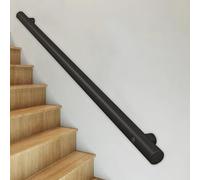 Kit di supporto per esterni in acciaio inox nero, 4 m, balaustra da parete sicura per terrazze e terrazze, maggiore stabilità e barra di sicurezza per un facile accesso