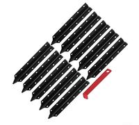 Kit di supporto per pali di recinzione con pali in acciaio sovrapposto per adattamento regolabile su strutture di recinzione in legno (10 pezzi)
