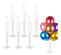 Kit di supporto per palloncini, 6 set di supporti da tavolo, bastoncini trasparenti da 70 cm, supporti riutilizzabili per palloncini da tavolo, decorazione da scrivania per compleanni e feste di nozze