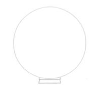 Kit di supporto per palloncini in metallo per arco nuziale fai da te, rotondo, con base larga, decorazione floreale, 1,2 m, bianco, per decorazioni per matrimoni e feste