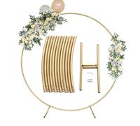 Kit di supporto per palloncino rotondo in metallo per decorazione a forma di cerchio dorato per matrimoni, feste di compleanno o feste di laurea, sfondo natalizio (6,7 ft).