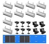 Kit di supporto per pannello solare, supporto per pannello solare, binario di fissaggio PV, supporto per tetto piatto fotovoltaico per moduli di spessore 30-35 mm, supporto PV per tetto piatto