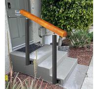 Kit di supporto per ringhiera per scale con montaggio laterale regolabile con staffe a 270°, adatto a 0-3 gradini, altezza 91 cm, perfetto per la sicurezza del portico e del giardino.