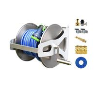 Kit di supporto per tubo da giardino in acciaio inox, autoportante e montaggio a parete per una facile irrigazione delle piante e lavaggio auto, installazione semplice