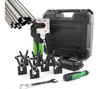 Kit di svasatori elettrici a batteria - Svasatore per tubi da 1/4"-3/4", design a cono eccentrico a 45°, alta efficienza, metrico e pollice 2 in 1 con luci LED a risparmio energetico - Rapido,8heads