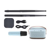 Kit di tamburi ad aria elettrica kit set di tamburi virtuali portatili con bacchette musicali strumenti musicali per adulti batteristi per bambini addomina batteria integrata (Nero)