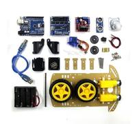 Kit di telaio per auto robot intelligente a due ruote, motore di tracciamento compatibile con R3 fai da te con fotocamera, sensore di distanza e driver motore per automazione educativa