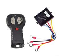 Kit di telecomando per verricello wireless da 12 V 24 V per verricelli magnetici su veicoli 4x4, ATV, SUV, rimorchi e ascensori, portata 15 m, interruttore on/off e indicatore LED (nero-singolo)