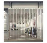Kit di tende a strisce in PVC, design sovrapposto per congelatori walk-in, spessore 2,0 mm, pannelli scorrevoli trasparenti, facile installazione, dimensioni 1,2 m x 2,3 m