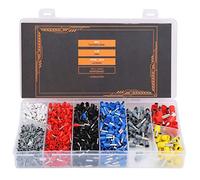 Kit di terminali a crimpare a freddo con ferrule per fili, 1200 pezzi, assortimento di terminali a pin crimpati elettricamente isolati con molteplici misure AWG per cablaggi e
