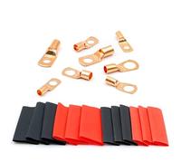 Kit di terminali in rame nudo di grado industriale SC6-SC16 da 80-150 pezzi con set di tubi termorestringenti, connettori a crimpare for cavi elettrici(80Pcs-kit)