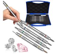 Kit di test di durezza: tester di durezza antigraffio a doppia estremità e sonda in acciaio inossidabile, scatola di immagazzinaggio in 4 pezzi, adatto per test di pietre preziose e gioielli.