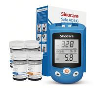 Kit di test per acido urico e glicemia Sinocare AQ UG 2-in-1 con 50 strisce per test acido urico + 50 strisce per test glicemia + 100 lancette - in mmol/L Polipropilene