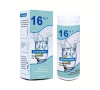 Kit di test per acqua potabile premium 16 in 1 - 100 reagenti per la qualità dell'acqua domestica per pozzi e rubinetti - Test per pH, durezza, cloro, nitrati, nitriti, ecc.