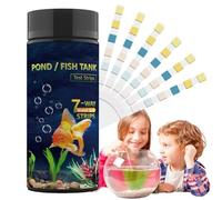 Kit di test per acquario, kit di test per acquari d'acqua dolce a 7 vie, per acqua dolce e salata, test per acquario, strisce per test di pH, alcalinità, cloro, carbonato, durezza