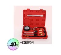 Kit di test per manometro a doppia modalità Set di tester di compressione per bombole automobilistiche e moto con adattatori Strumento di riparazione multiuso