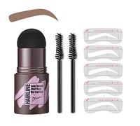 Kit di timbri e stencil per sopracciglia in un solo passaggio, trucco perfetto per timbri in polvere per sopracciglia con 10 stencil per sopracciglia e 2 pennelli per penna per sopracciglia