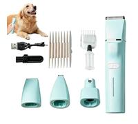 Kit di toelettatura per cani, 4 in 1, a basso rumore, ricaricabile ed elettrico, taglia artigli per gatti e tosaerba a pelo | Cucciolo groppa zampe schiena orecchie viso casa veterinaria canile