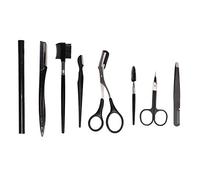 Kit di Toelettatura per Sopracciglia da 8 Pezzi Kit di Rifiniture per Sopracciglia in Acciaio Inossidabile Nera Rustless per il Sopracciglia di Bellezza con Matita per