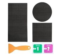 Kit di Toppe per Riparazione Trampolino | Toppe Autorigeneranti per Lacerazioni | Forme Quadrate Rettangolari Tonde con 3 Autoadesivi | per Riparazione Fori E Strappi su Trampolini