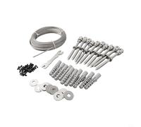 Kit di tralicci in filo di acciaio inossidabile con distanziatori a croce, tasselli in plastica e chiave per la stabilità delle piante rampicanti in giardino (con corda da 16 m)