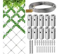 Kit Di Traliccio A Filo - A Muro In Acciaio Inossidabile, Supporto Per Filo Da Giardino A Prova Di Ossido | Supporto Per Piante Da Arrampicata Portatile Con Viti, Ancoraggi,