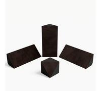 Kit di trappole acustiche per bassi in velluto: 3 «mini-Cinematic-bt» + 1 «TRICUB-Sinematic»| Per montaggio in angolo tra soffitto e parete | Arte fonoassorbente decorativa | [Marrone | N-TRAP+TRICUB]