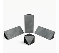 Kit di trappole acustiche per bassi in velluto: 3 «mini-Cinematic-bt» + 1 «TRICUB-Sinematic» | Per montaggio in angolo tra soffitto e parete | Arte fonoassorbente decorativa | [Grigio | N-TRAP+TRICUB]