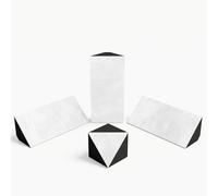 Kit di trappole acustiche per bassi in velluto: 3 «mini-Cinematic-bt» + 1 «TRICUB-Sinematic» | Per montaggio in angolo tra soffitto e parete | Arte fonoassorbente decorativa | [Bianco | N-TRAP+TRICUB]