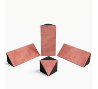Kit di trappole acustiche per bassi in velluto: 3 «mini-Cinematic-bt» + 1 «TRICUB-Sinematic» | Per montaggio in angolo tra soffitto e parete | Arte fonoassorbente decorativa | [Rosa | N-TRAP+TRICUB]
