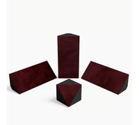 Kit di trappole acustiche per bassi in velluto: 3 «mini-Cinematic-bt» +1 «TRICUB-Sinematic»| Per montaggio in angolo tra soffitto e parete | Arte fonoassorbente decorativa | [Borgogna | N-TRAP+TRICUB]