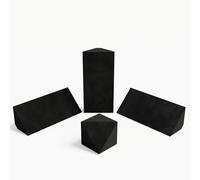 Kit di trappole acustiche per bassi in velluto: 3 «mini-Cinematic-bt» + 1 «TRICUB-Sinematic» | Per montaggio in angolo tra soffitto e parete | Arte fonoassorbente decorativa | [Nero | N-TRAP+TRICUB]