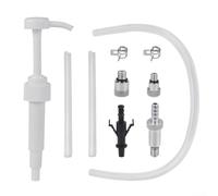Kit di trasferimento pompa olio con uscita da 8 cc per ciclo, adatto a bottiglie standard da un quarto, include tubo in silicone, morsetti e vari adattatori per il trasferimento del fluido