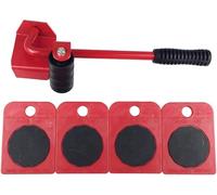 Kit di trasloco con sollevatore per mobili, leva regolabile in altezza, cursori e 4 ruote girevoli, strumento resistente per spostare facilmente divani e mobili, set completo