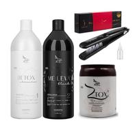 Kit di trattamento con cheratina Me Leva Black & Zap Ztox 950g & Piastra per capelli