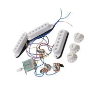 Kit di tre pickup per chitarra elettrica con manopole per circuito, potenziometro e cablaggio, cablaggio professionale per strumenti musicali (bianco)
