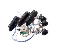Kit di tre pickup per chitarra elettrica con manopole per circuito, potenziometro e cablaggio, cablaggio professionale per strumenti musicali (Bk)