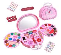 Kit di trucco per bambini - giocattoli per ragazze, regalo per ragazze, kit di trucco per bambini, veri cosmetici lavabili per ragazze, giocattoli per il trucco a casa, set di trucco di fante