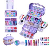 Kit di trucco per bambini, giochi di trucco per ragazze | Set di cosmetici Real Princess Toys | Gioco di simulazione, gioco lavabile 57X per ragazzi per ragazze, Giochi di compleanno per