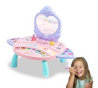 Kit di trucco per bambini per ragazza, Giocattolo da toeletta per il trucco delle bambine reali, Giocattoli per il trucco lavabili principessa con specchio per bambini, finta di giocare a