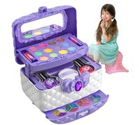 Kit di trucco per bambini, washable Pink Makeup set, portatile Make Up Case, Princess Cosmetic Case, Safe and Gentle Skin 6,5 x 4,72 x 7,48 pollici, ideale per giovani ragazze, Fashion Icon