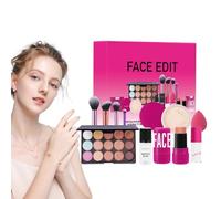 Kit di trucco per donne, kit per il trucco da viaggio,Kit di cosmetici da viaggio per ragazze a lunga durata | Le forniture per il trucco del viso includono il in polvere, il