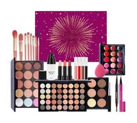 Kit di Trucco per Principianti,Palette Per Ombretti, Rossetto E Pennelli Per Il Viso - Kit Completo Con Palette Di Ombretti Per Gli Occhi - Per Donne, Ragazze, Adolescenti, Principianti, Compleanno, N